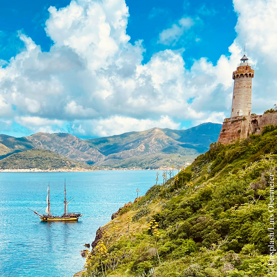 Baie de Portoferraio phare Stella île d'Elbe